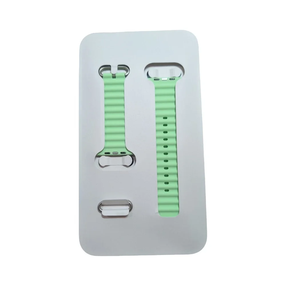 5-O Apple Watch Strap 49mm Neon Green Ocean Band Natural Titanium Finish OEM
